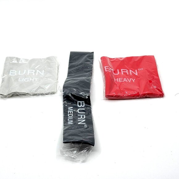 Burn 60 3 Resistance Bands Light/Medium/Heavy, Grey/Black/Red - Picture 9 of 13